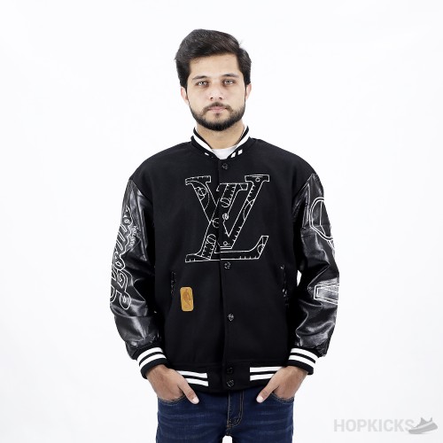veste louis vuitton varsity leather verte